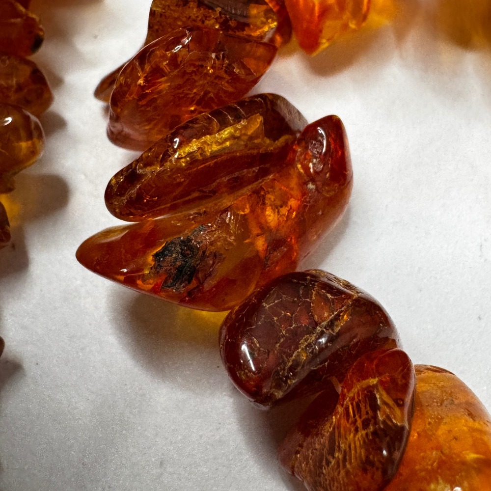 Natural Baltic‎ Amber Chip Necklace Gemstone Glow Boho Chic 26 inches Gradual - Picture 3 of 16